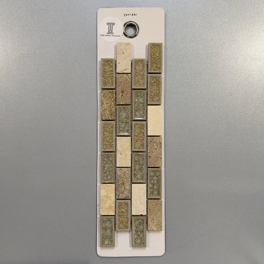 mixed beige decorative stone and marble linear mosaic - yswibri