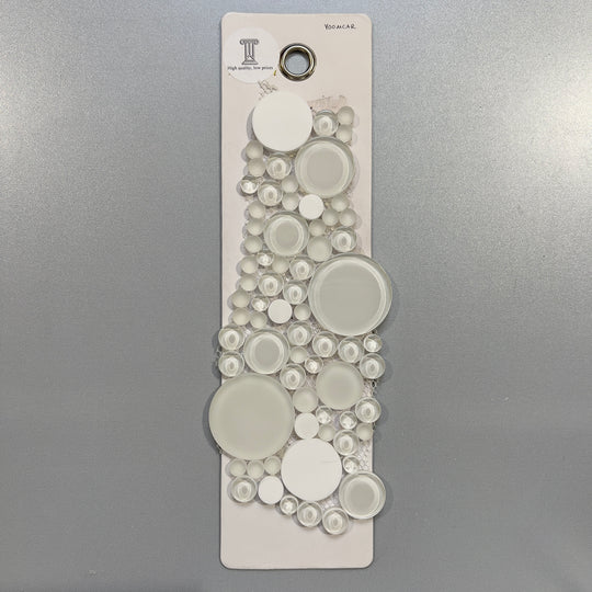 mixed beige glass and marble circle mosaic - yoomcar