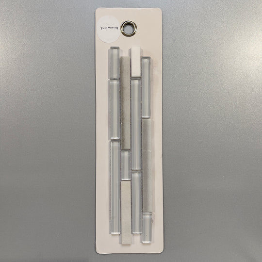 mixed beige glass and marble linear mosaic - ylinmollig