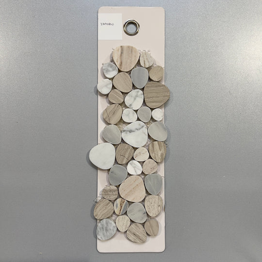 mixed beige marble pebble mosaic - yaphblu