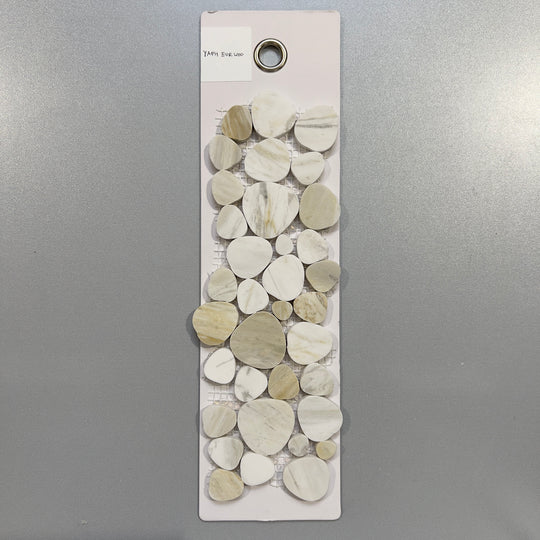 mixed beige marble pebble mosaic - yapheurwoo