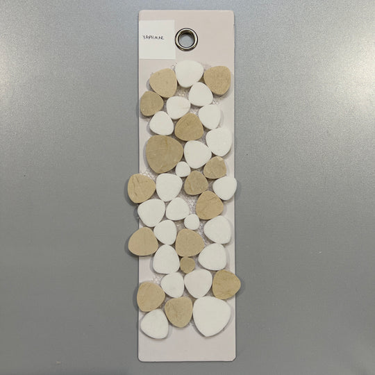 mixed beige marble pebble mosaic - yaphmar