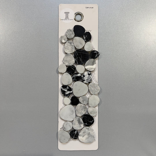 mixed black marble pebble mosaic - yaphmoo