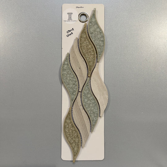 mixed blue decorative stone and marble ripple mosaic - yponblu