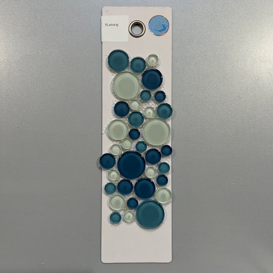 mixed blue glass circle pool tile mosaic - yladoce
