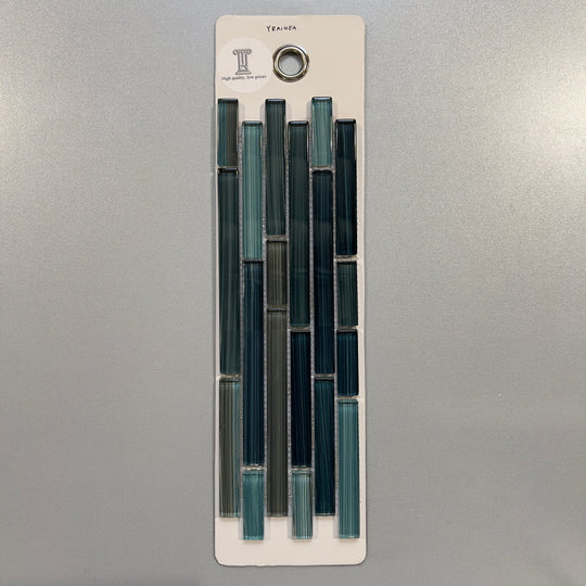 mixed blue glass linear mosaic - yraihea