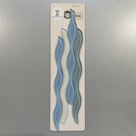 mixed blue glass wave pool tile mosaic - ywatiri
