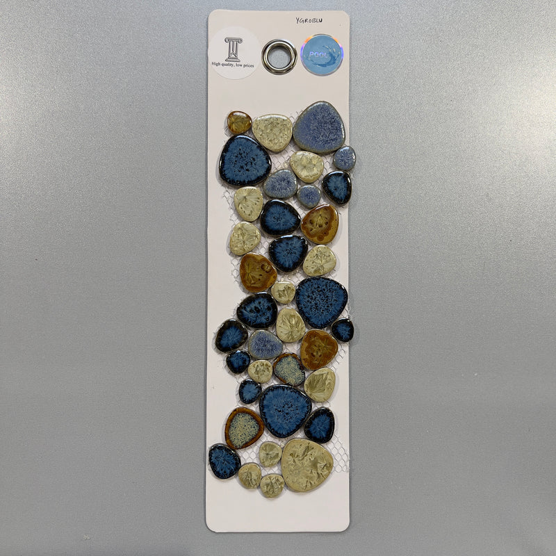 mixed blue pebble pool tile mosaic - ygroblu