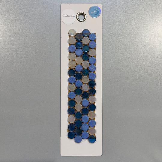 mixed blue penny round pool tile mosaic - ylagbeapen