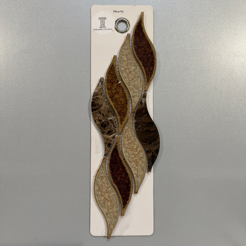 mixed brown decorative stone and marble ripple mosaic - yponpri