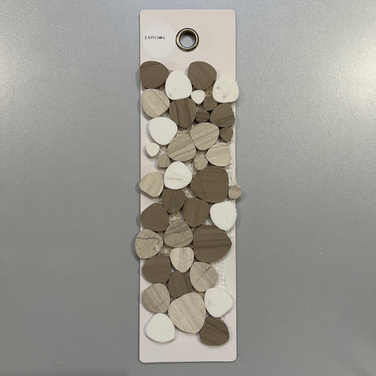 mixed brown marble pebble mosaic - yaphsmo