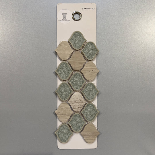 mixed green decorative stone lantern mosaic - yvangogblu