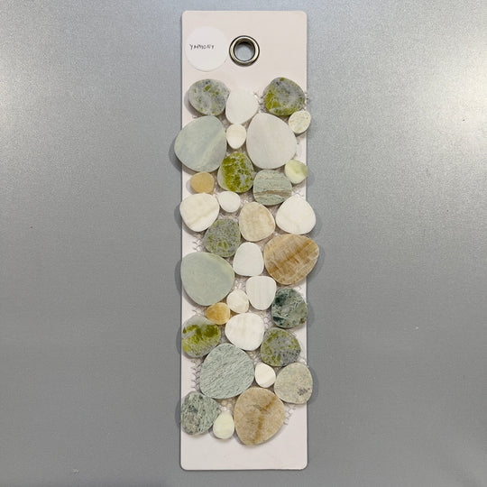 mixed green marble pebble mosaic - yaphony