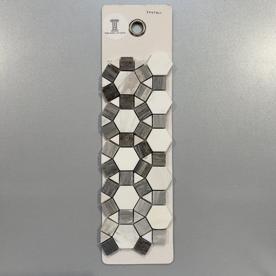 mixed grey marble abstract mosaic - yaetblu