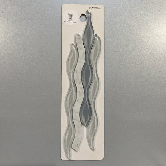 mixed grey marble and glass wave mosaic - ycawcargoo