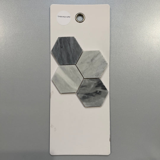 mixed grey marble hexagon mosaic - yhexmixgre