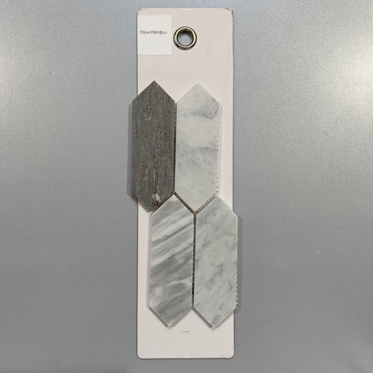 mixed grey marble picket mosaic - yelohexblu
