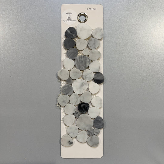 mixed grey marble pebble mosaic - yaphdus
