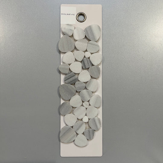 mixed grey marble pebble mosaic - yaphmarwhi