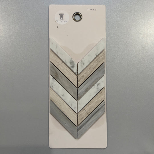 mixed grey marble chevron mosaic - ycheblu