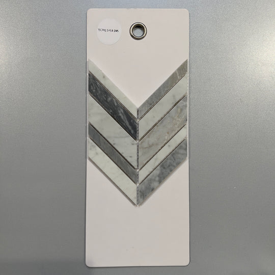 mixed grey marble chevron mosaic - ycheshadus