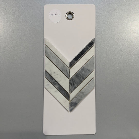 mixed grey marble chevron mosaic - ycheshalaw