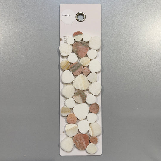 mixed pink marble pebble mosaic - yaphpin