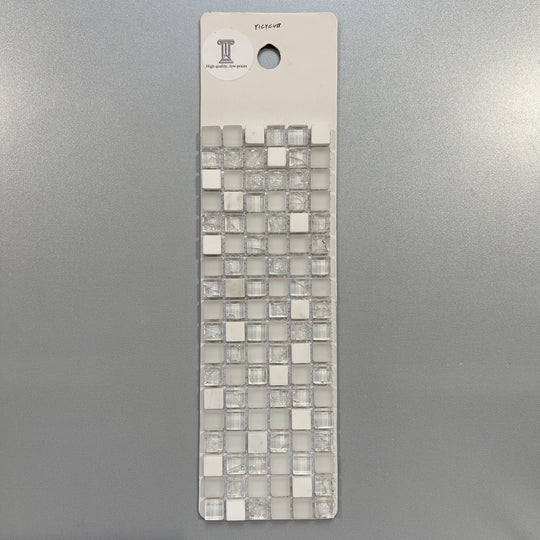 mixed white glass and marble square mosaic - yicycub