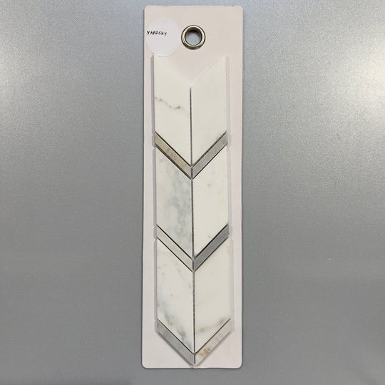 mixed white marble chevron mosaic - yarrsky