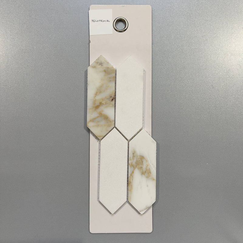 mixed white marble picket mosaic - yelohexcal