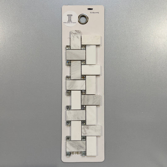 white marble basketweave mosaic - ycrowhi