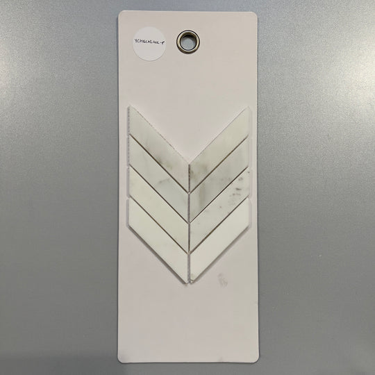 white marble chevron mosaic - ychecalgol-p