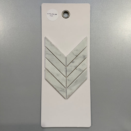 white marble chevron mosaic - ychewhicarhon