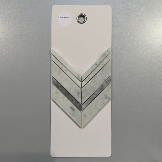 white marble chevron mosaic - ycheravgre