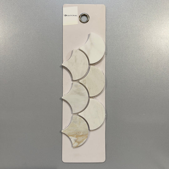 white marble fan mosaic - ydrascacalgol