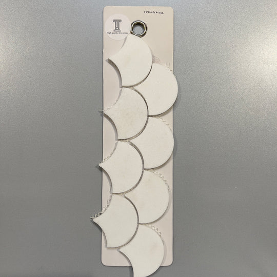 white marble fan mosaic - ydrascatha