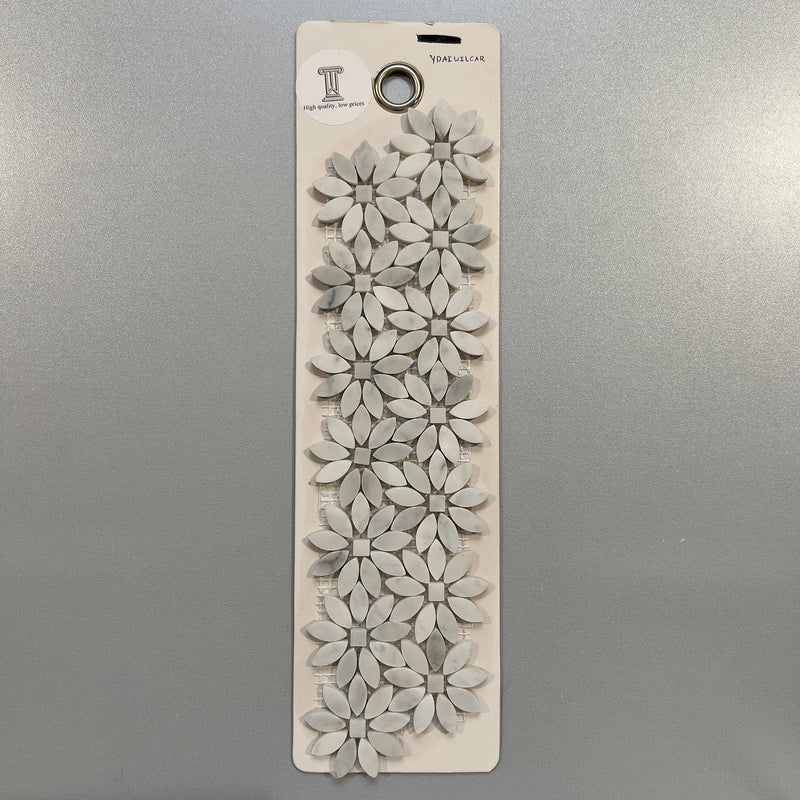 white marble floral mosaic - ydaiwilcar