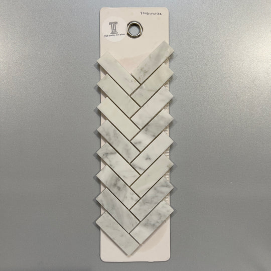 white marble herringbone mosaic - ycheloncar