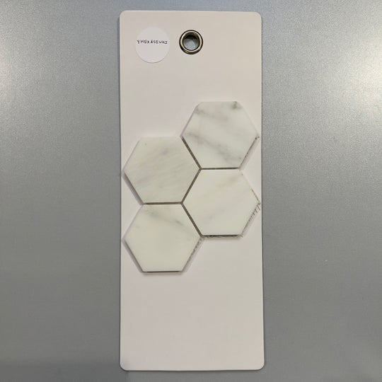white marble hexagon mosaic - yhexasiwhi