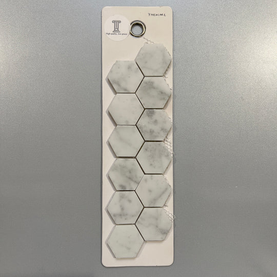 white marble hexagon mosaic - yhexcar2