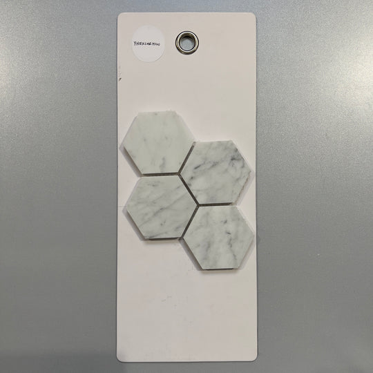 white marble hexagon mosaic - yhexcarhon