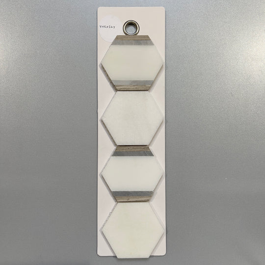 white marble hexagon mosaic - yhexsky