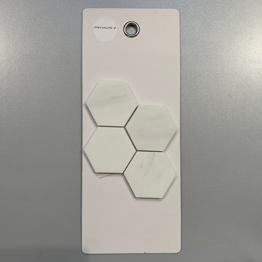 white marble hexagon mosaic - yhexsnowhi-p