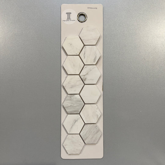 white marble hexagon mosaic - yhexwhi
