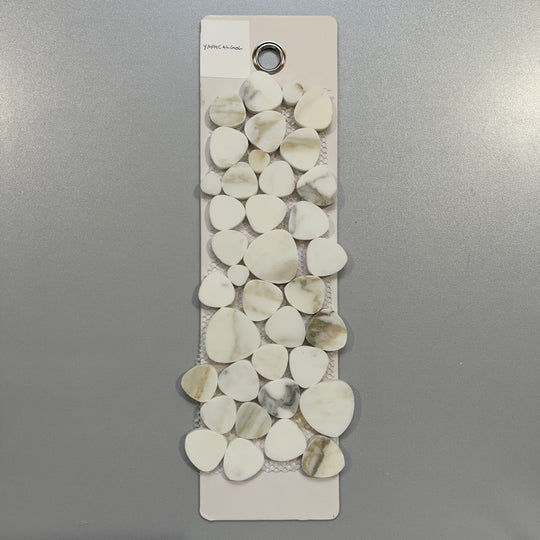 white marble pebble mosaic - yaphcalgol