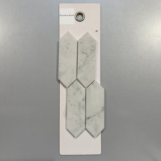 white marble picket mosaic - yelohexcarhon