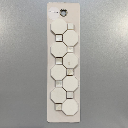 white pearl and marble abstract mosaic - ydiaocttha