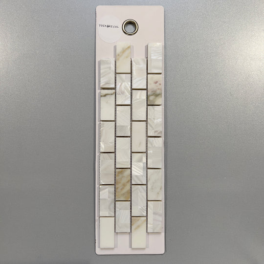 white pearl and marble linear mosaic - ydiabrical