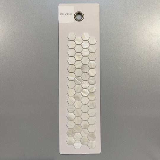 white pearl hexagon mosaic - ypeawhihex